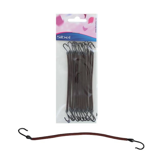Ponytailholders Hook 12 Pcs Brown
