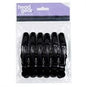 Hg Hair Clips Black & Metal (12 Pk)