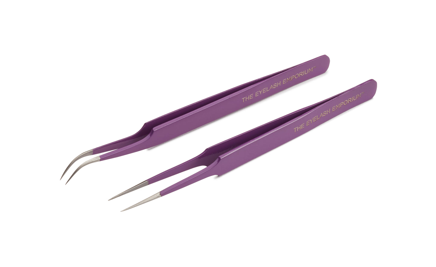 Straight And Curved Tweezer Set - Purple