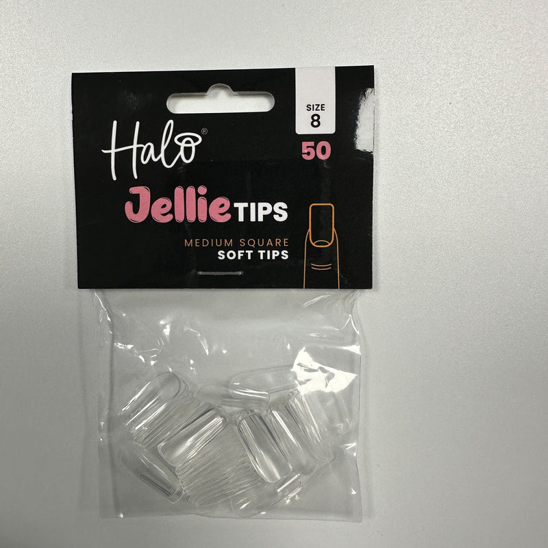 Halo Jellie Tips Med  Square Size8 50Pk