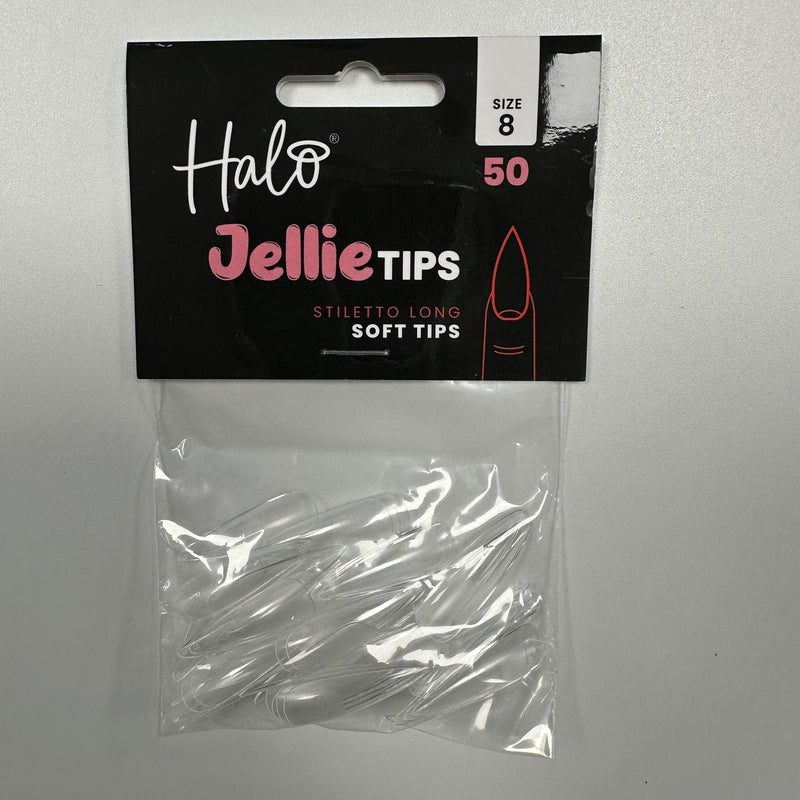 Halo Jellie Tips Stiletto Long, Size8 50