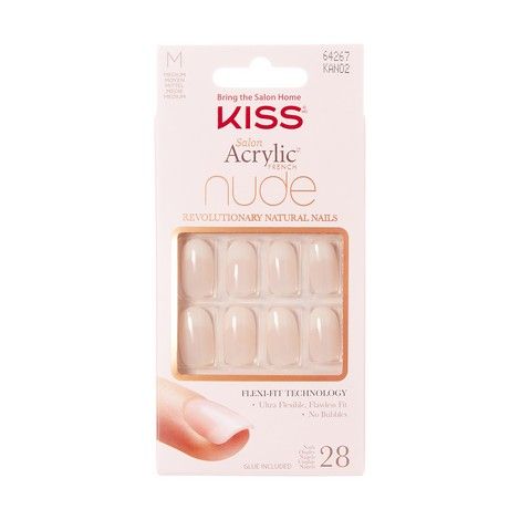 Kiss Acrylic French Nude - Medium Oval