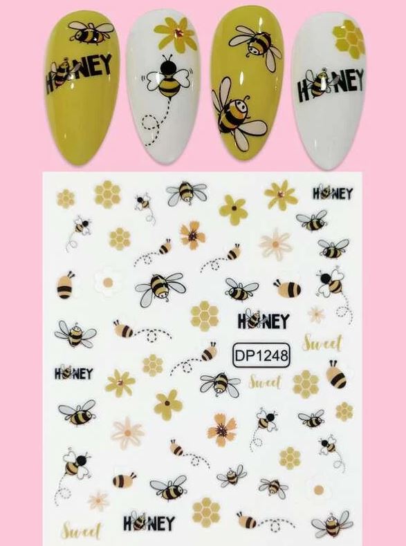 Nail Art Stickers 1Pk - Bees