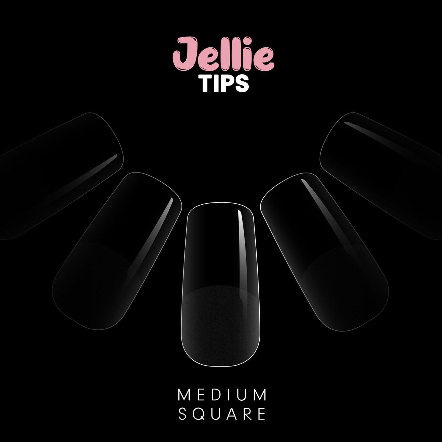 Halo Jellie Tips Med  Square, Size7 50Pk