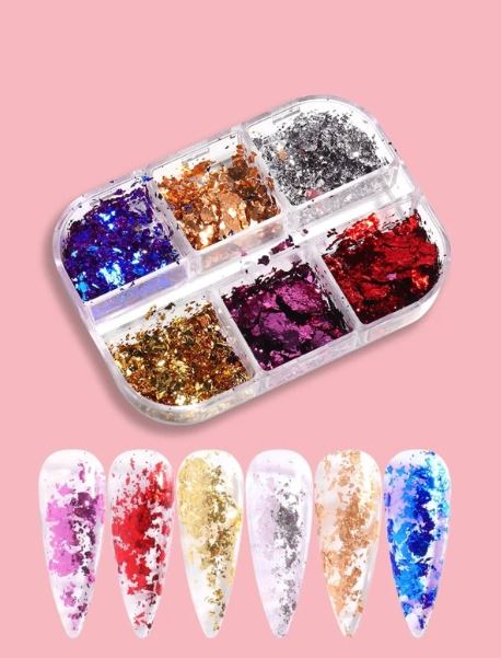 Nail Art Foil Box - 6Pk -  Multi Color