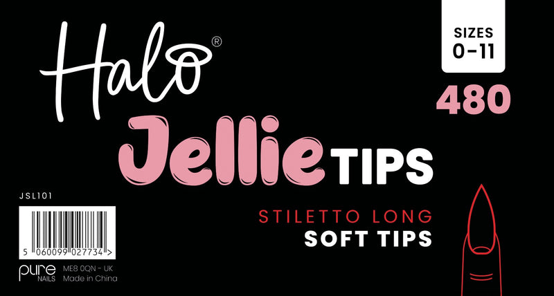 Halo Jellie   Tips Stiletto, Size9, 50Pk