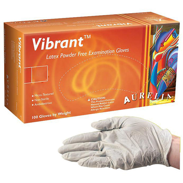 Vibrant Latex Gloves 100Pk - Pf - Large