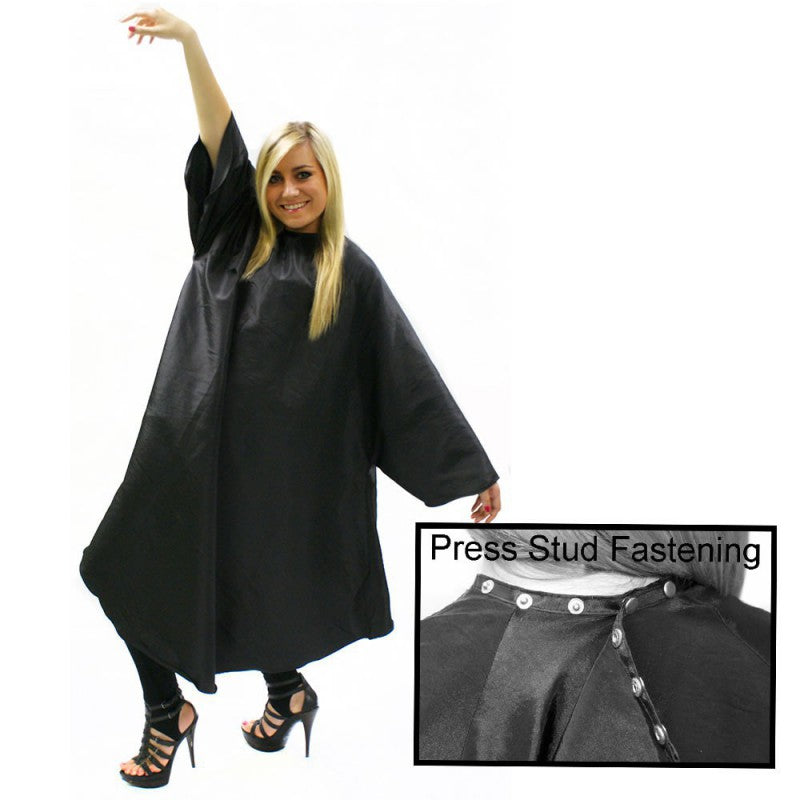 Sleeved Gown Black With Poppers