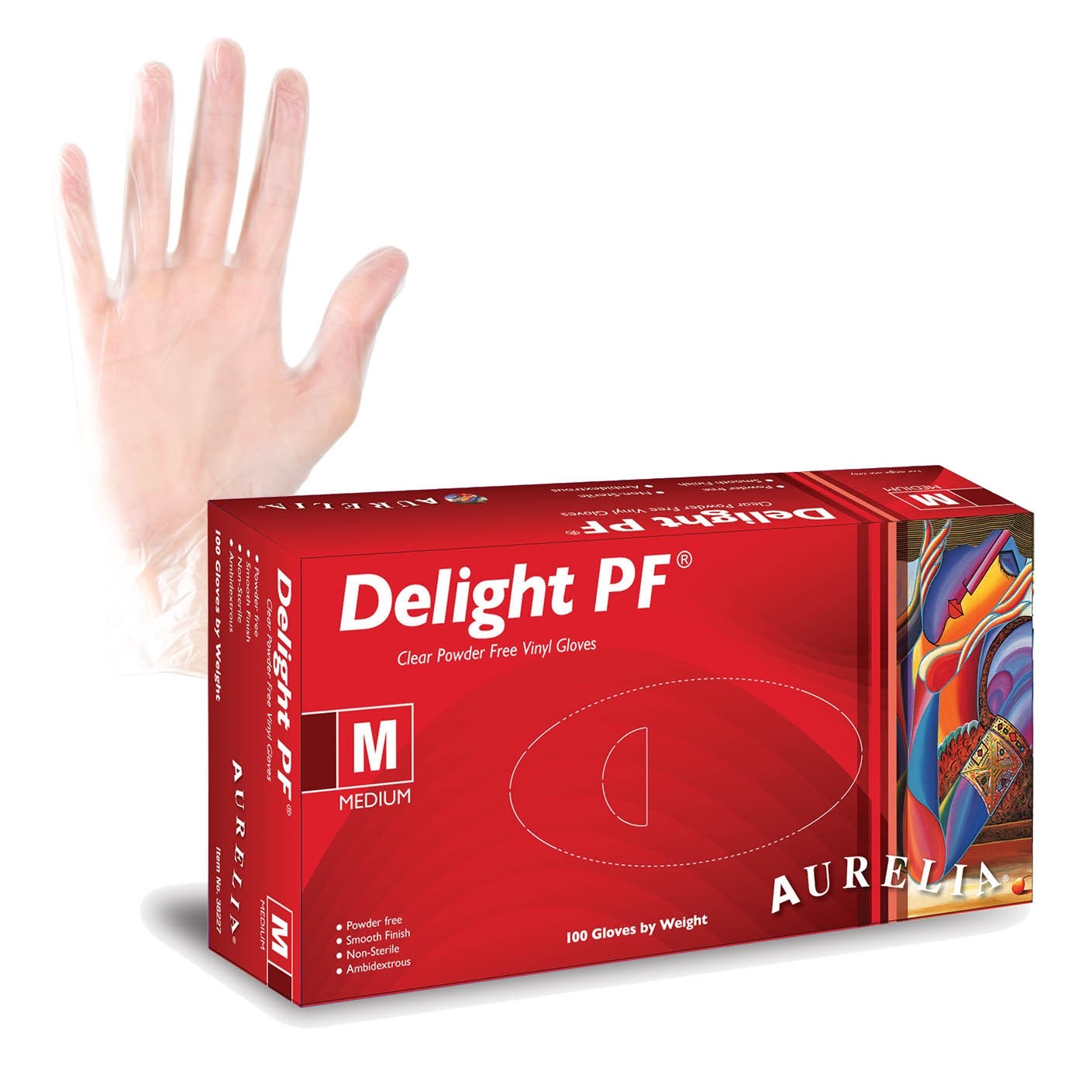 Aurelia Vinyl Gloves Pf - 100Pk - Large