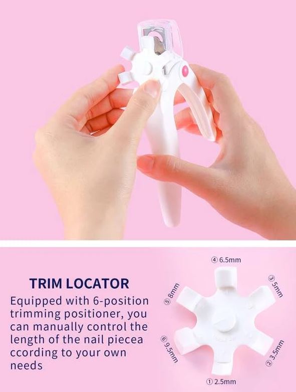 Nail Tip Cutter With Trim Locator -White