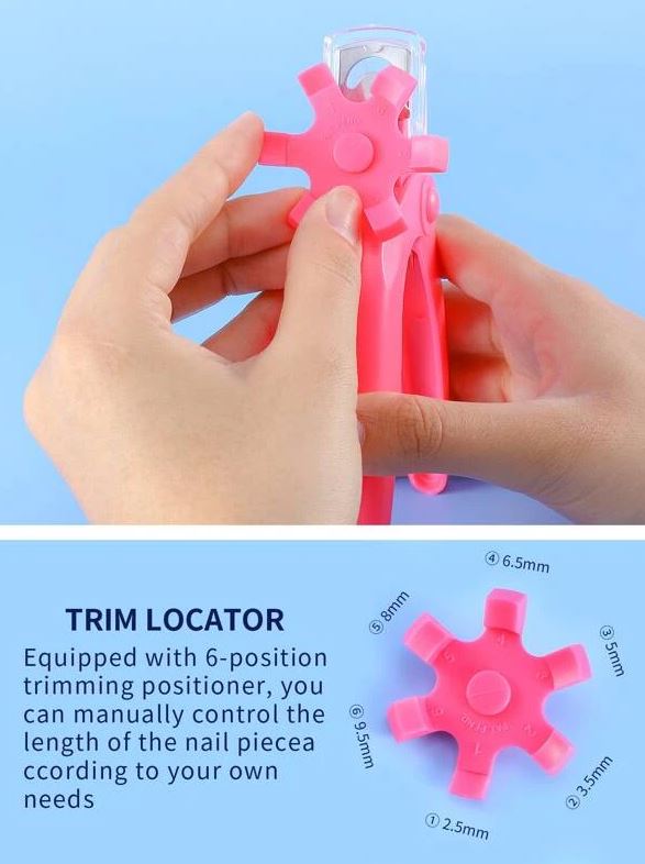 Nail Tip Cutter With Trim Locator - Pink