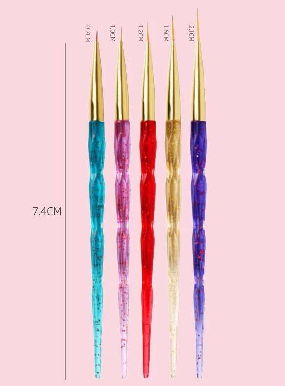 Nail Art Brush Set - 5Pk