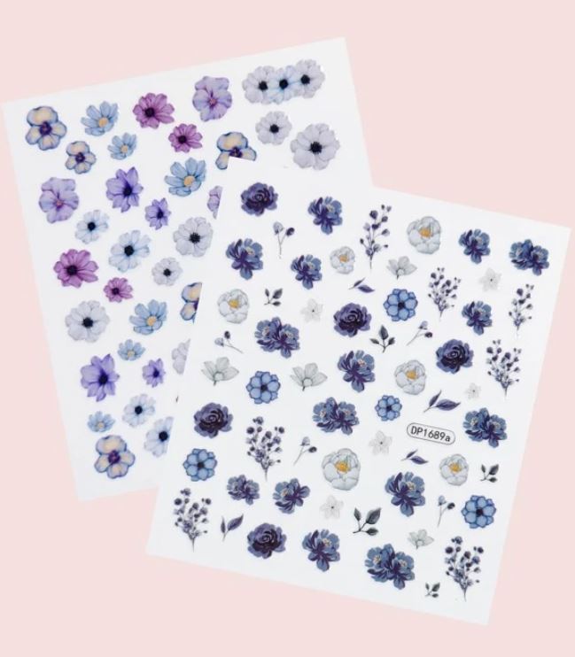 Nail Art Stickers 2Pk Lilac Flowers