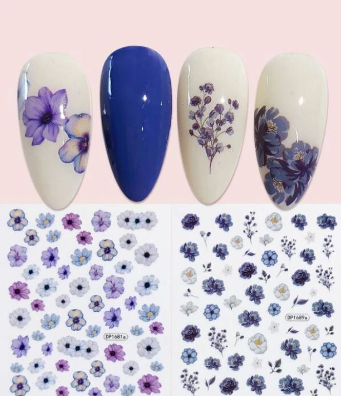 Nail Art Stickers 2Pk Lilac Flowers
