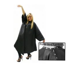 Hairtools Sleeved Gown Black With Poppers Salon Cape